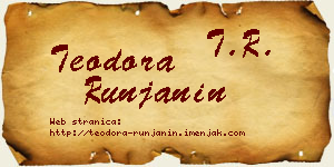 Teodora Runjanin vizit kartica